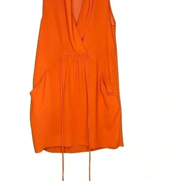 Wilfred Sabine Orange Dress Faux-wrap Mini  Dress With Pockets Size Small - Picture 3 of 8